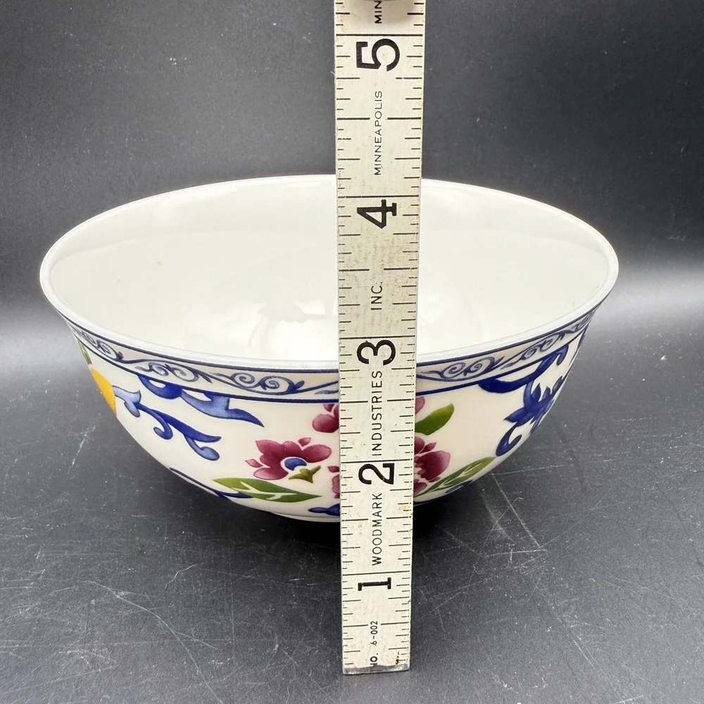 LRL Ralph Lauren Mandarin Blue Coupe Bowls Set of 2 Floral Chinoiserie 6